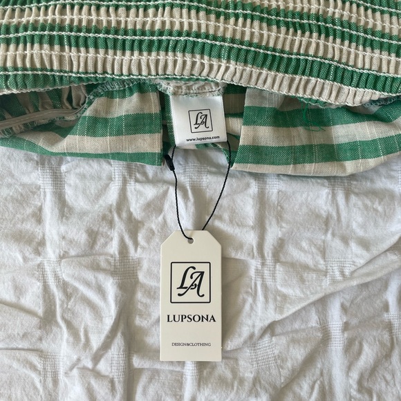 LUPSONA Size Small. Striped sundress with tie. New with tag. - Picture 3 of 3